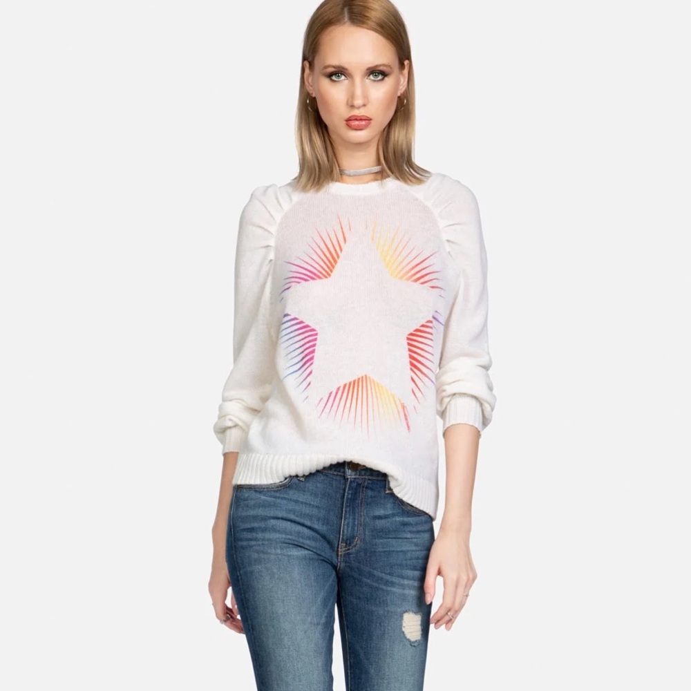Lauren Moshi Vida Bright Starburst Sweater Size S